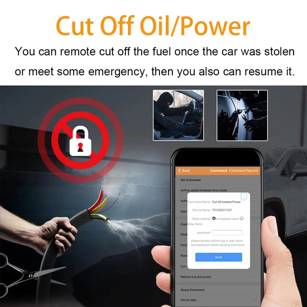 Car Real-time GPS Tracker 4G Vehicle Anti Theft Tracking Device Alarm Tracker Anti-lost Locator Remote Cut Off/re-store Engine