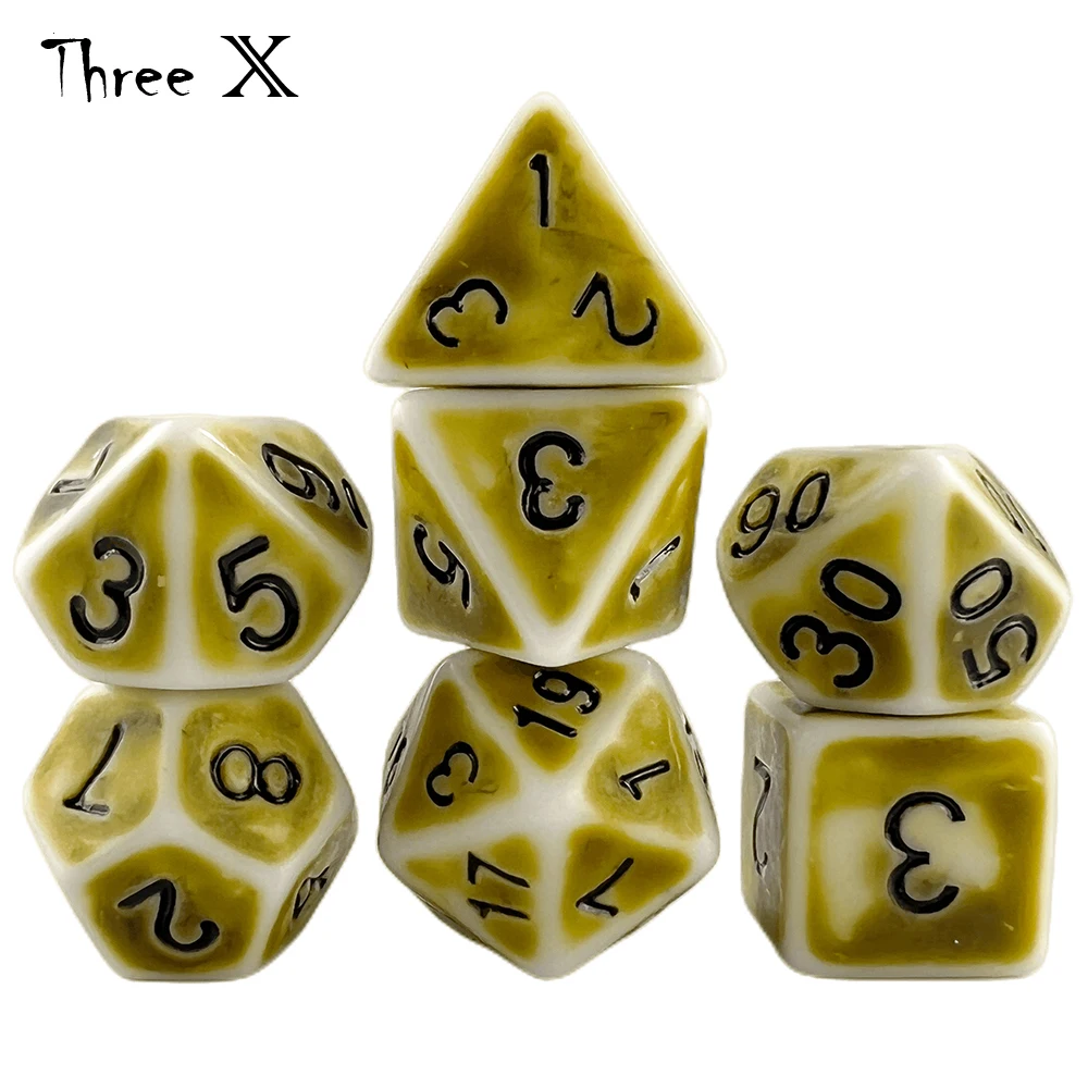 Retro Effect Dice Set 7Pcs/Set +  Bag Polyhedral TRPG DNDGame Rpg Games for Opaque D4-D20 Multi Sides Board Game