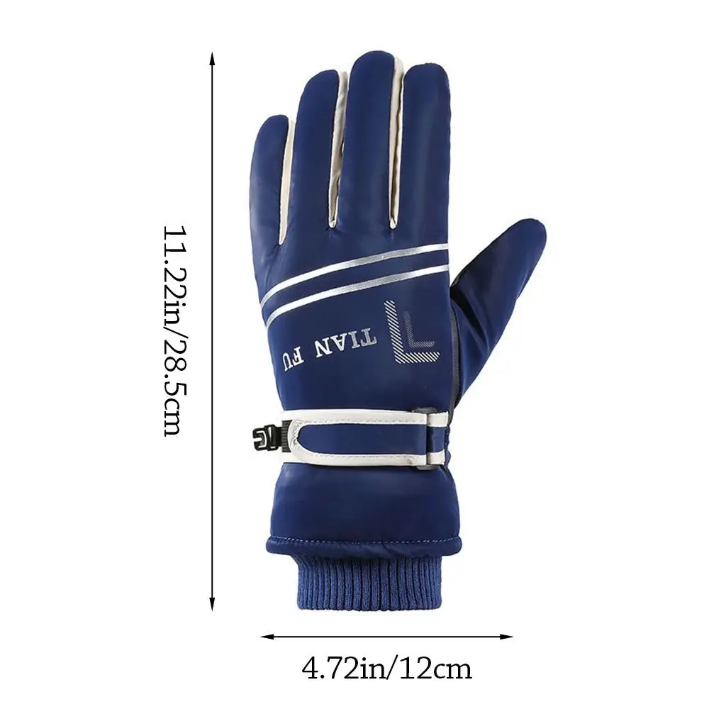 Sarung Tangan Musim Dingin Hangat Modis Sarung Tangan Bersepeda Anti Selip Berlapis Bulu Domba Sarung Tangan Ski Snowboard Tahan Angin Termal Tebal Luar Ruangan