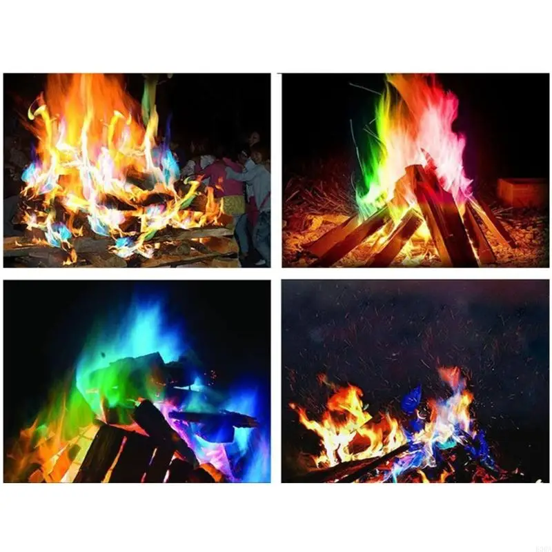 E06A Color Flame Powder Magical Flame Color Changing Agent Party Beach Bonfires