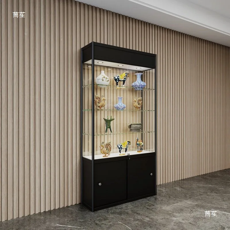 Museum Display Cabinet Cultural Relics Antique Collection Jade Porcelain Jewelry Exhibition Table Mobile Phone Glass Cabinet