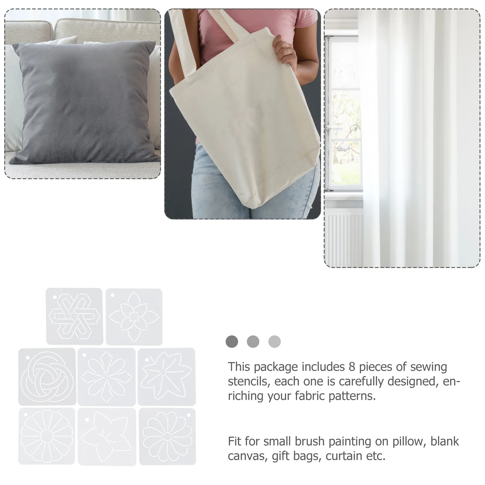 

8Pcs Sewing Template Flower Line Quilting Stencil DIY Fabric Painting Embroidery Patchwork Stencil Quilting Template