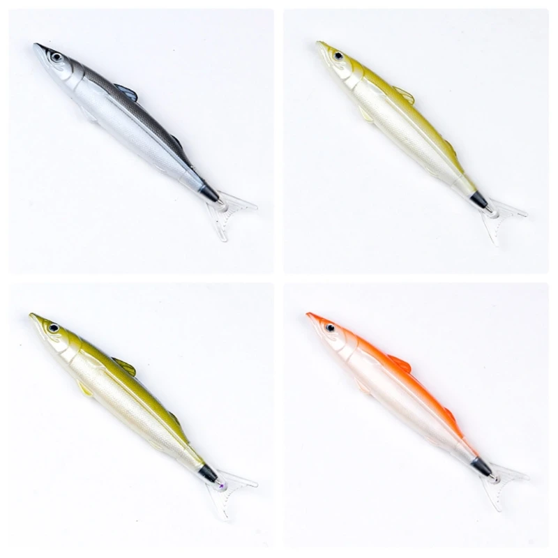 6Pcs Halloween Christmas Gifts Fish Shaped Pen Ballpoint Pen Novelty Fishing Pen 594A