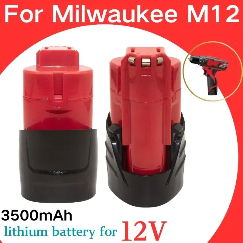 12V 3.5Ah Rechargeable 3500mAh Battery for Milwaukee M12 XC Cordless Tools 48-11-2402 48-11-2411 batteries 48-11-2401 MIL-12A-LI