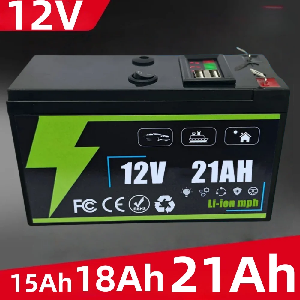 

LiFeP0412V 21Ah Аккумуляторная батареяLithium mAh18650avecBMSplusde5000CyclespourlaMarine, jouet, (50tecteurde poissonàmoteurde pêcheàlatraîne,