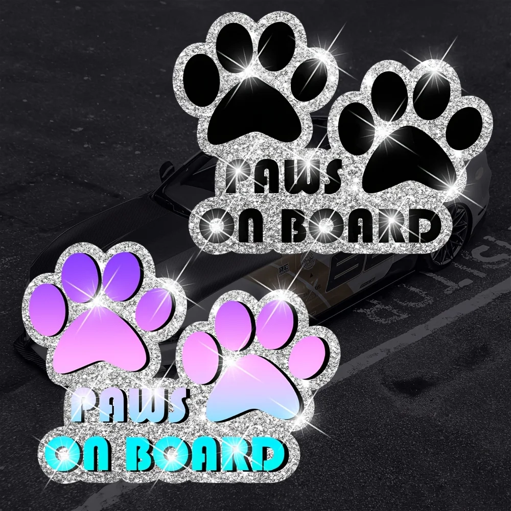 

1 piece shiny dog vinyl sticker for boat or car, suitable for dog parents, dog paws car accessories