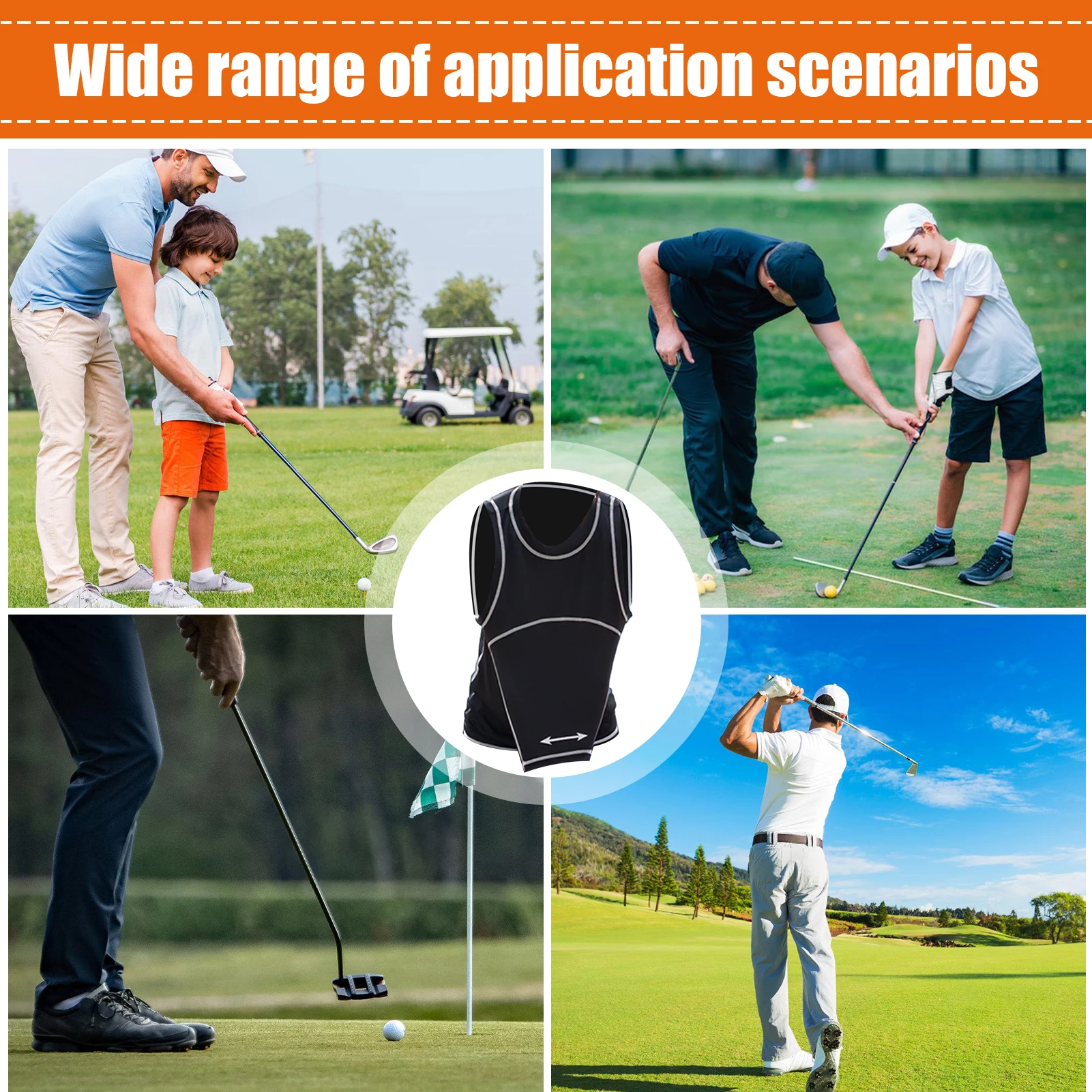 Golf Swing Training Vest With Arm Fixed Device Sleeveless Swing Correcting Shirt Polyester Correct Golf Swing Chicken Wing Vests