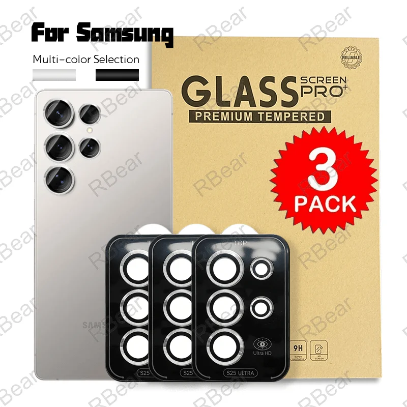 

3Pcs for Samsung Galaxy S25/24 Ultra Camera Lens Protector with Guide Frame, Anti-Scratch, No Bubbles, Easy DIY Installation