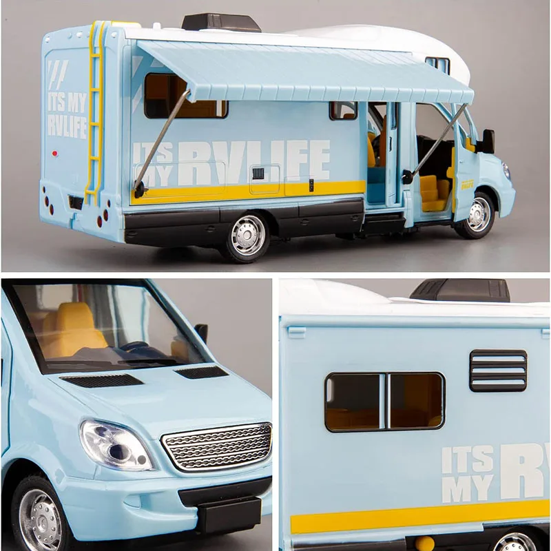 Toy Camper RV Wohnmobil Spielzeug für Jungen Mädchen Diecast Metall Fahrzeug Rollenspiel Zurückziehen Modellauto