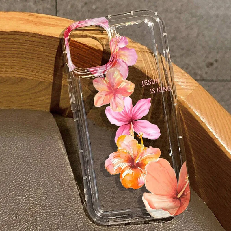 Realistic Lily Flower Print Clear Phone Case For iPhone 16 15 14 13 12 11  17 Air Pro Max XS XR X 7 8 Plus 16E Shockproof Cover - AliExpress 202192403