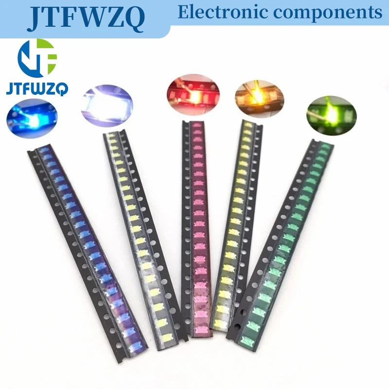100pcs 0402 0603 0805 1206 smd led Red Yellow Green White Blue Orange light emitting diode Water Clear LED Light Diode Set