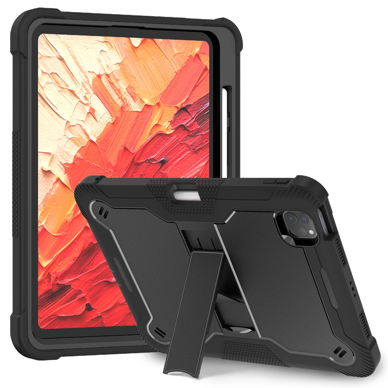 

Чехол для iPad Pro 11, 2024, модель A2836, A2837, A3006, 3-слойная защита, встроенный противоударный чехол с отверстием для ручки