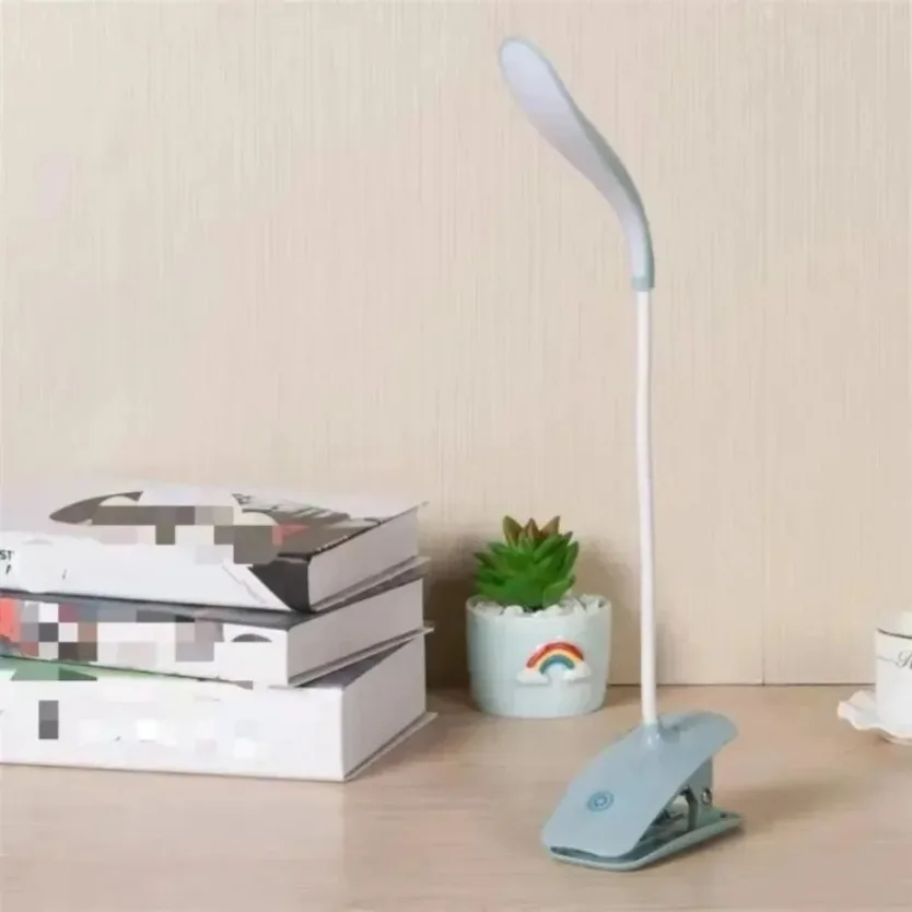 Portable USB Powered Mini Clip‑on Book Lamp LED Eye Protection 3 Colors Bedside Table Lamp for Student Night Reading Use