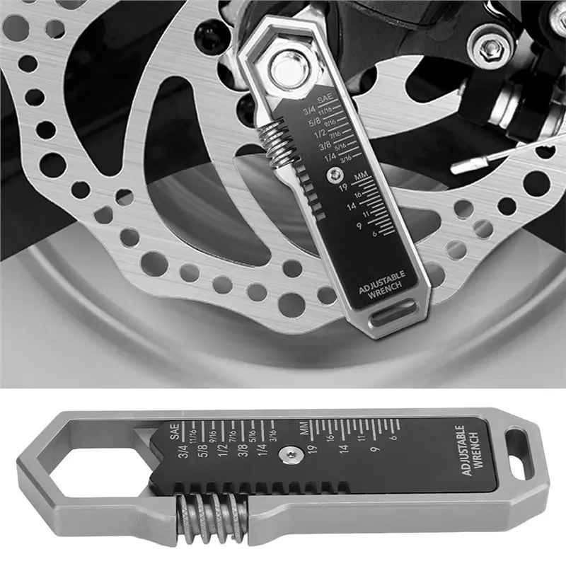 KYCOR-EDC Wrench 3/16 To 3/4 Inch 5 To 19Mm Adjustable Tool With Detachable Pocket Clip Designed For Outdoor Maintenance