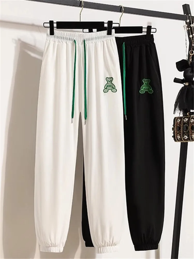 

Ice Silk Quick Dry Sports Pants Women's Summer Thin Harlan Casual Nine Point Pants High Waist Korean Style Commute Wind