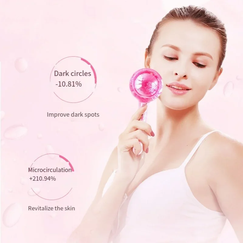 2 قطعة/المجموعة هوكي الجليد الطاقة الجمال كريستال الكرة تبريد الوجه كرات الثلج كريستال موجة المياه تدليك الوجه والعين أداة العناية بالبشرة