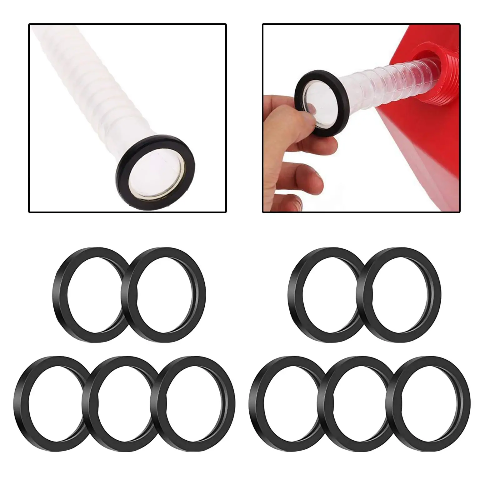 10 Pack Fuel Tank Nozzle Seals Car Accessories Jerry Can Gaskets Rubber Rings Washer Seals O Rings Gas Fuel Can Spout Gaskets