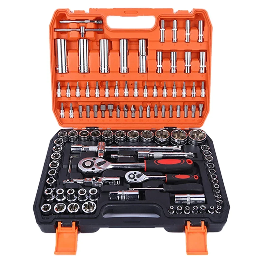 108pcs Tool Box Wrench Tool Combination Set Socket Car Motorcycle Bicycle Repair Mixed Hand Tool Set with