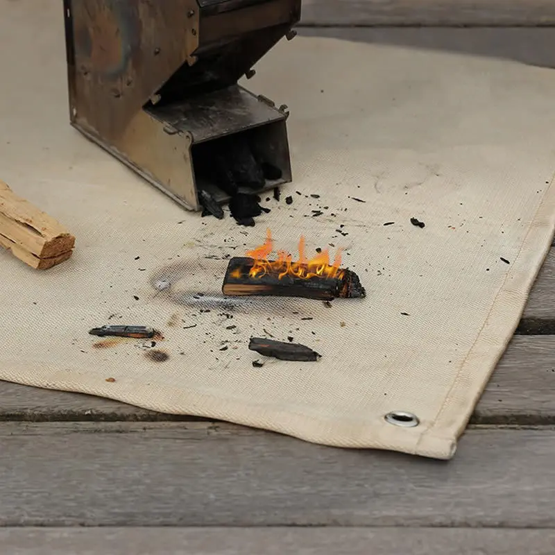Barbecue Fire Protection Pit Mat Camping Picnic Barbecue Mat High Temperature Ironing Fire Retardant Carpet Outdoor Indoor