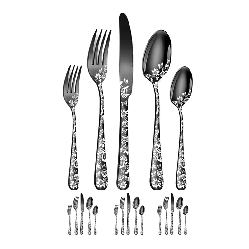 

20-Piece Set Stainless Steel Silverware Cutlery Set Dishwasher Safe/Forks/Spoons