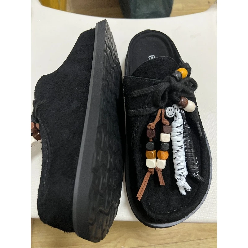 Women Men Clogs Cow Suede Leat - Suede Loafers Men บทวิจารณ์และราคา