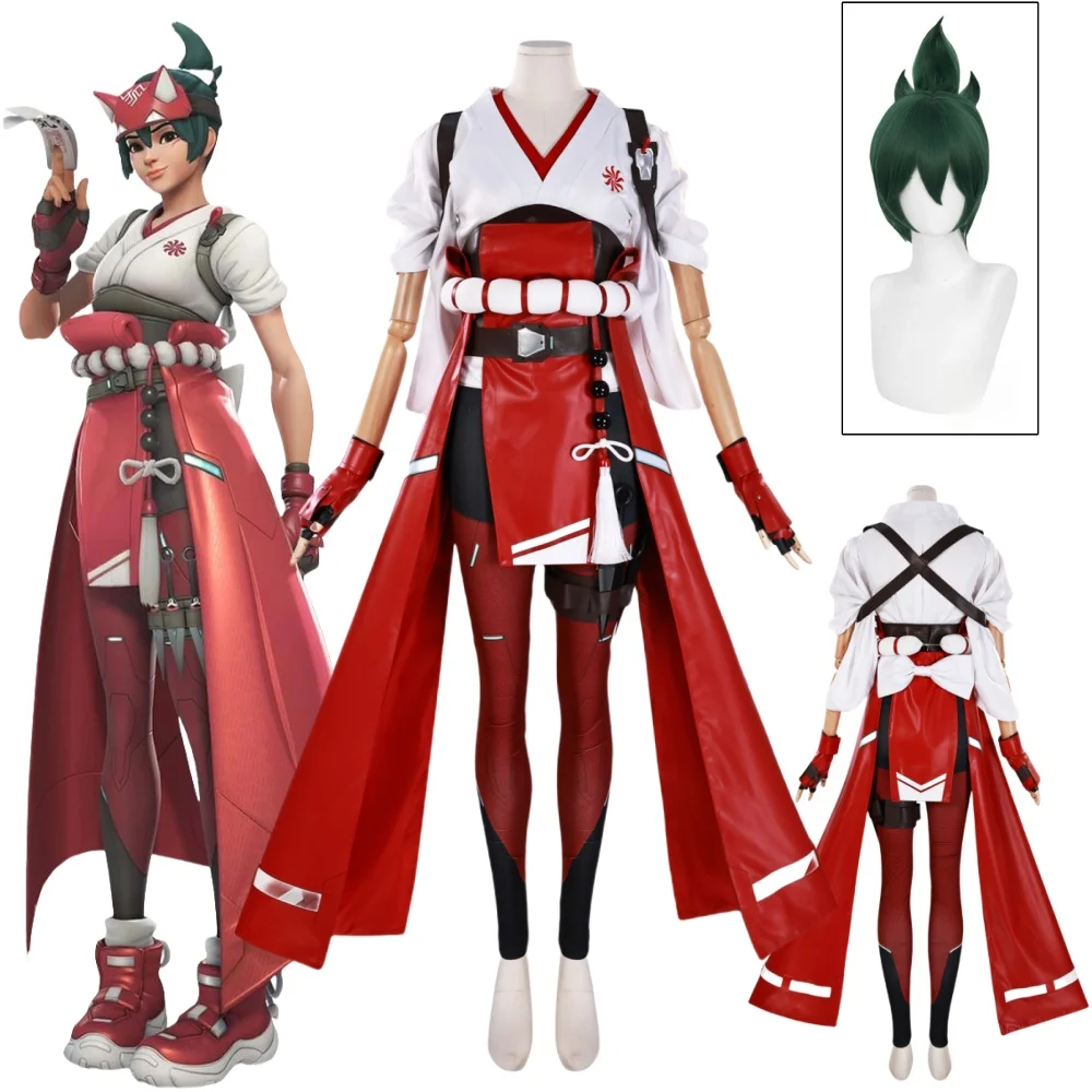 

Kiriko оригинальный кожаный косплей аниме игра Kamori Kiriko костюм парик комплект униформа для рождественской вечеринки на Хэллоуин