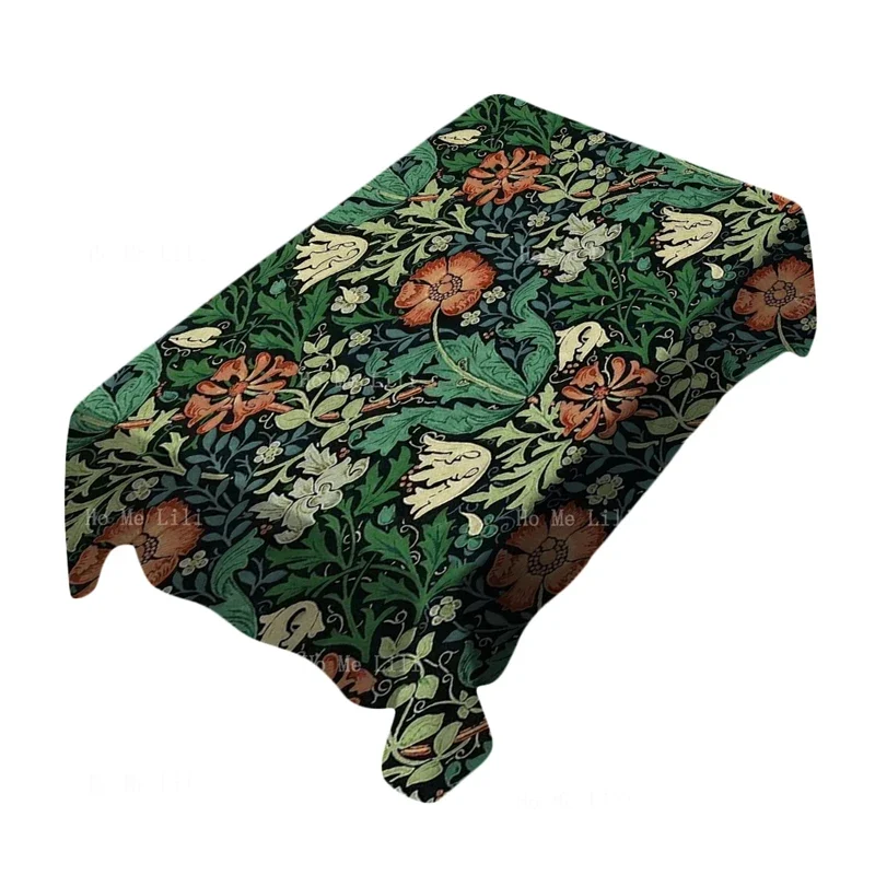 Stunning Pimpernel Flower Printed Textile William Morris In Art Nouveau Movement Mode Rectangle Tablecloth By Ho Me Lili