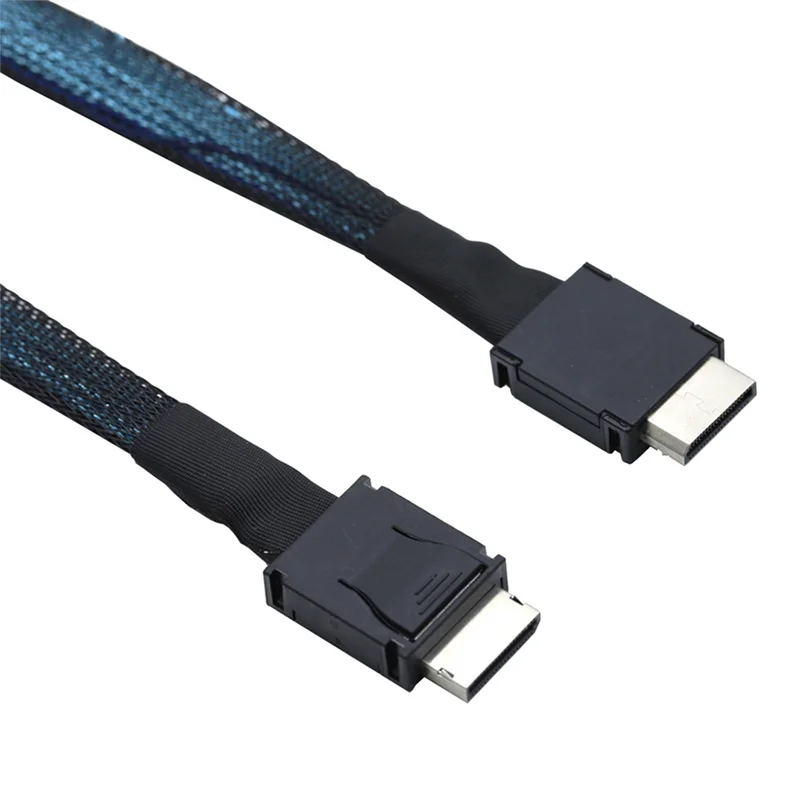 HJ-For Pcie Oculink SFF 8611 4I To Mini SAS SFF-8611 4I Server Super Speed Cable Data Extension Male To Male Data Transfer Cord