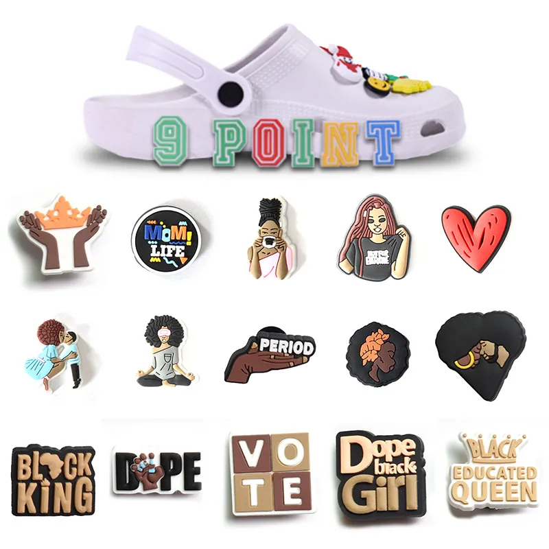 PVC Shoe Charms The girl Shoe Accessories love Shoe Decoration gift Shoe Buckles Pins for Clog Sandals  X-mas Gifts  Buckle