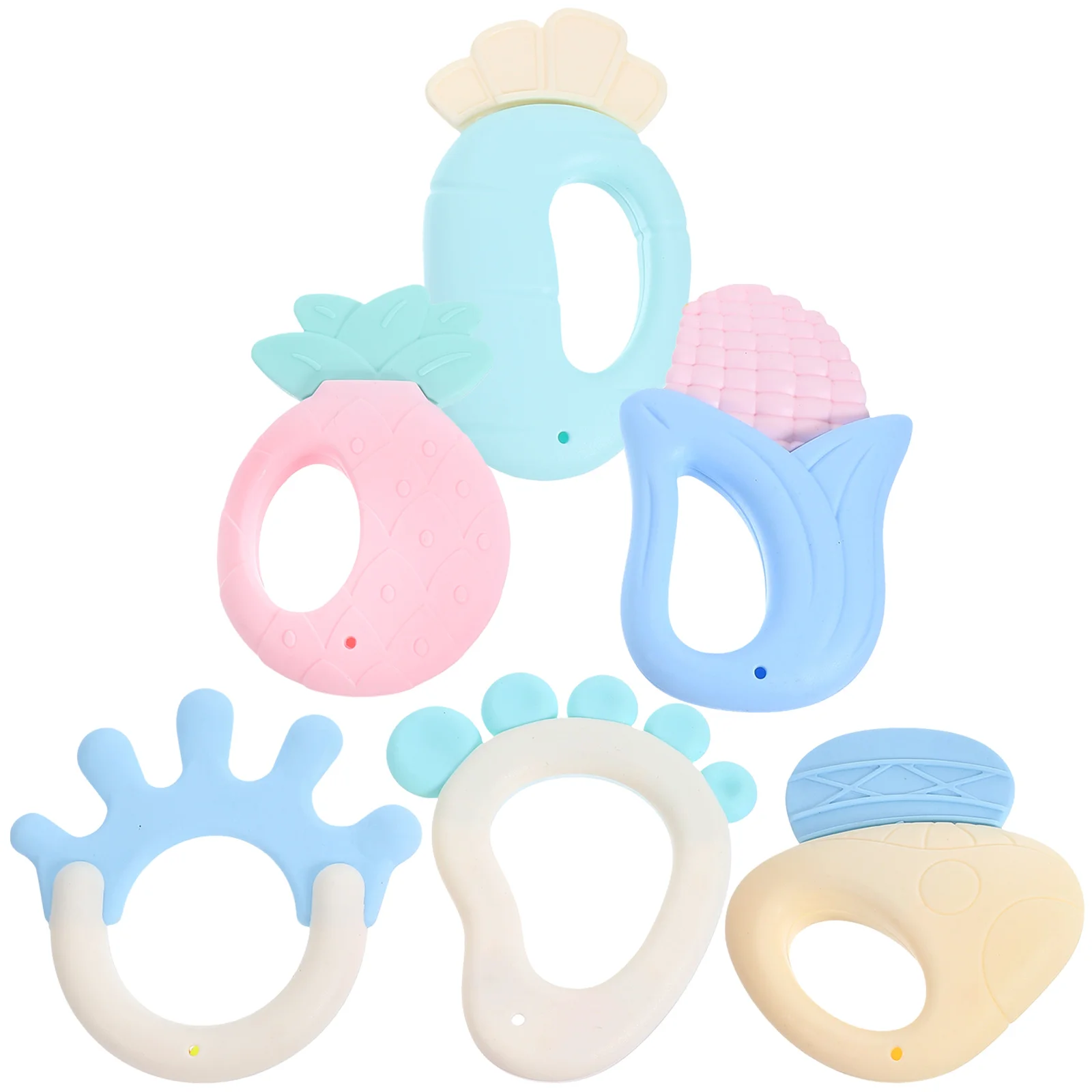 

6pcs Baby Rattle Teething Toys Baby Grab Rattles 0-1 Years Old Hand Rattles Newborn Toddler Educational Toys Newborn Molar Tools