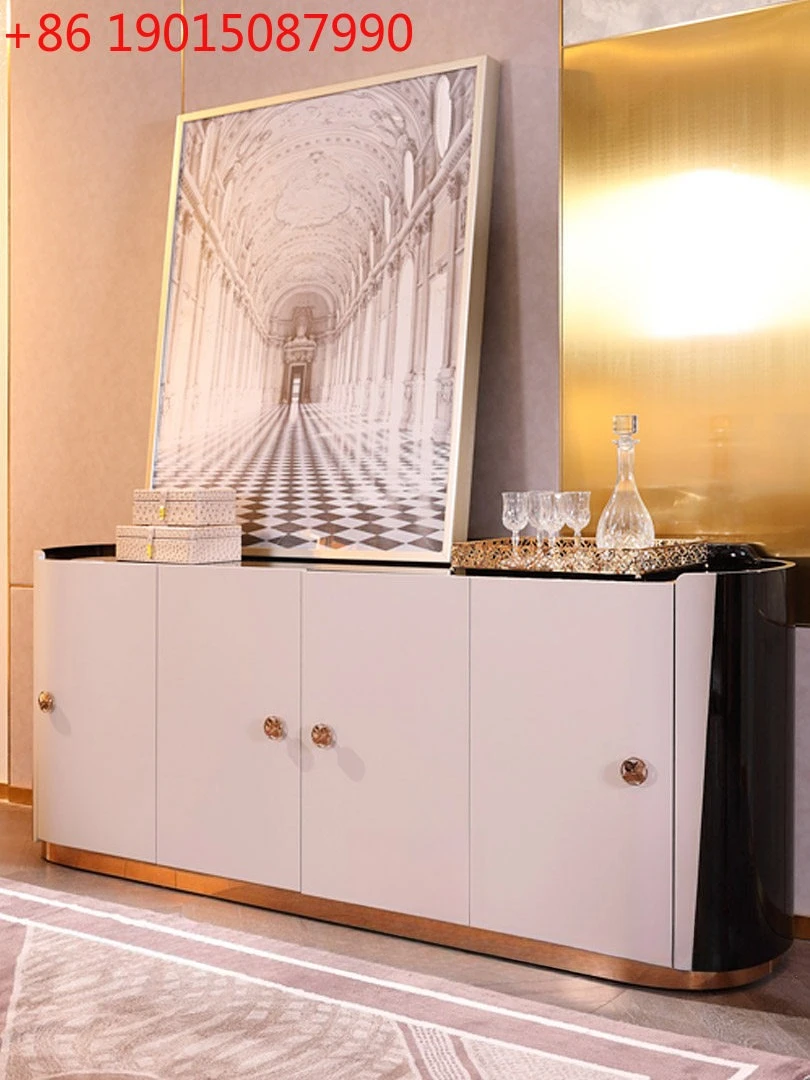 

Meal side custom living room four-door dining side cabinet light luxury paint storage modern simple display cabinet