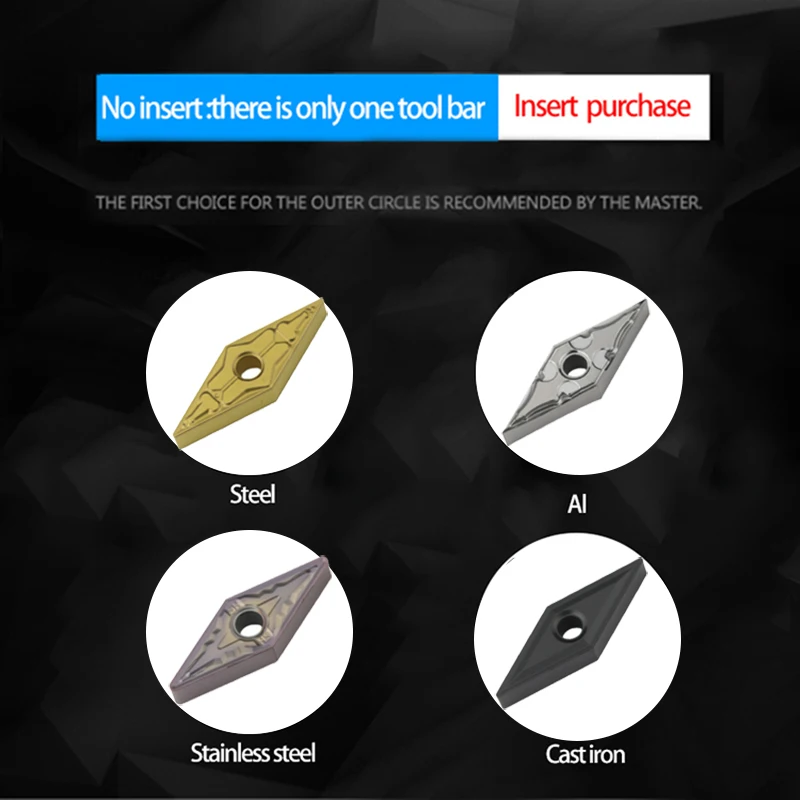 KaKarot Internal Turning Tool Holder S20R-MVQNR16 S25S-MVQNR16 S40T-MVQNR16 Carbide Inserts VNMG1604 Lathe Cutting Tools