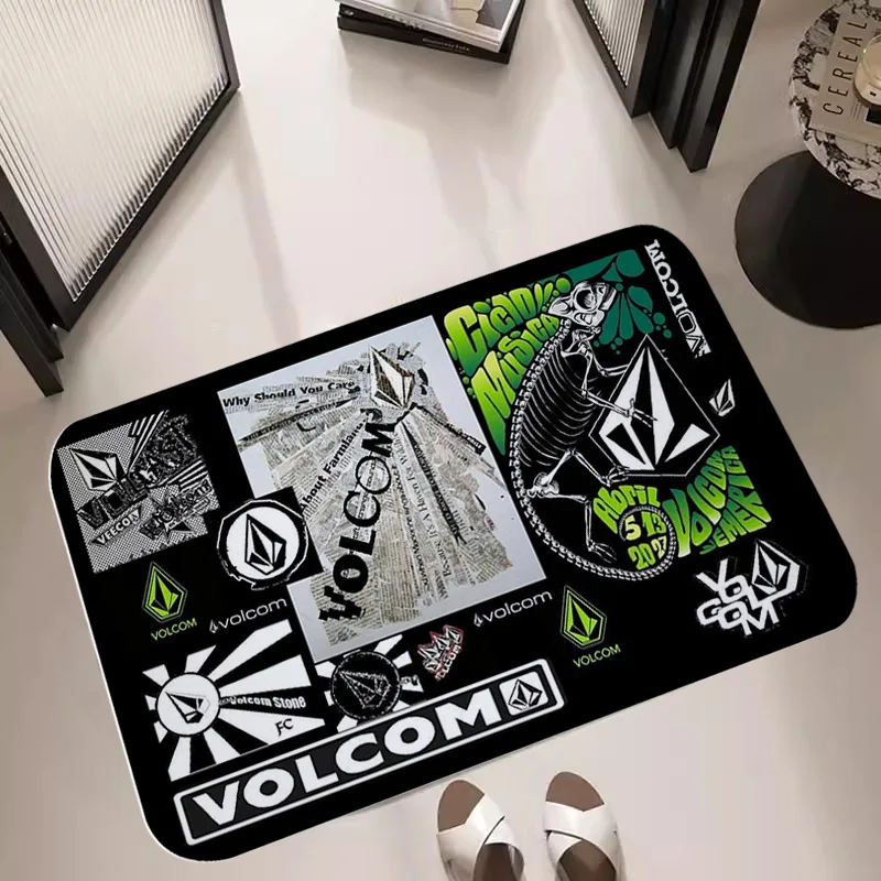 Street Art Graffiti Carpet Mat Urban Trendy Abstract Geometric Logo Newspaper Clippings Home Decoration Rug Welcome Mat