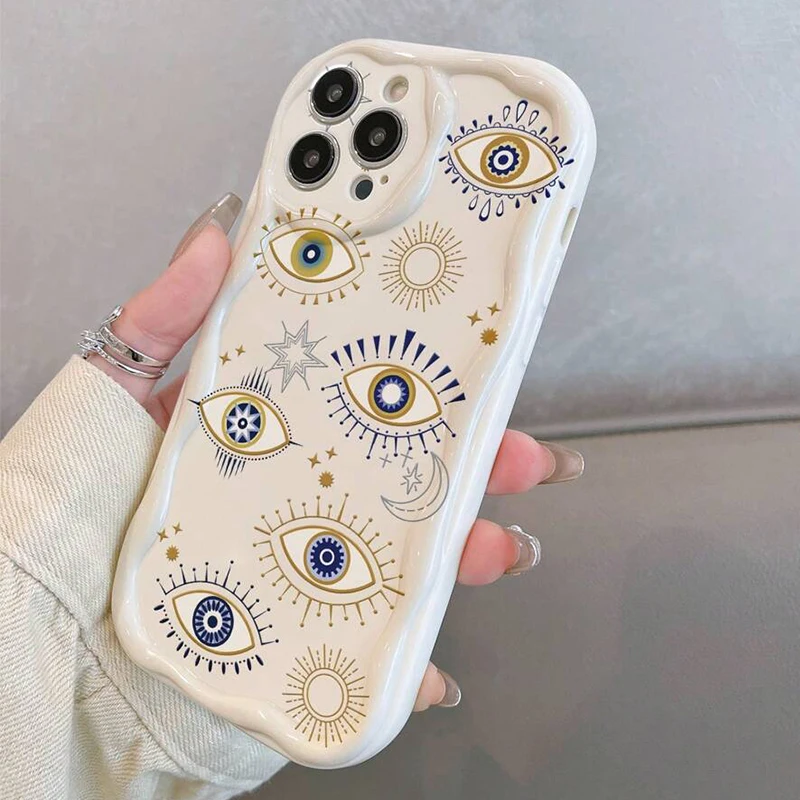 الشمس ستار عيون نمط ثلاثية الأبعاد موجة جراب هاتف ل Xiaomi 15 14 برو 13 12 11 لايت 5G 14T 12T للصدمات لينة بولي يوريثان سيليكون الوفير غطاء
