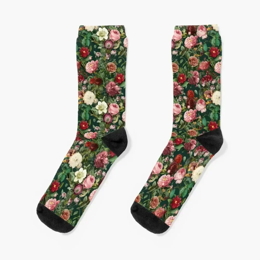 Botanical Garden on Green Socks Heating sock sheer custom sports and leisure Socks Women's Men's