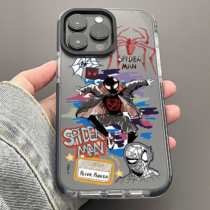 Marvel Spider Man Ha funda de teléfono súper genial para iPhone 16, 15, 14, 13, 12, 11 Pro Max, XR, XS, 7, 8 Plus, Mini Y2K, cubierta suave anticaída