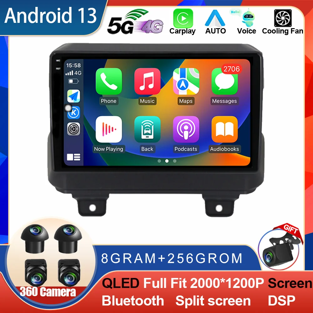 

Android 13 4G LTE For Jeep Wrangler 4 JL 2018 2019 GPS Navigation 5G WiFi Car Radio Multimedia Video Player DSP IPS No 2 Din DVD