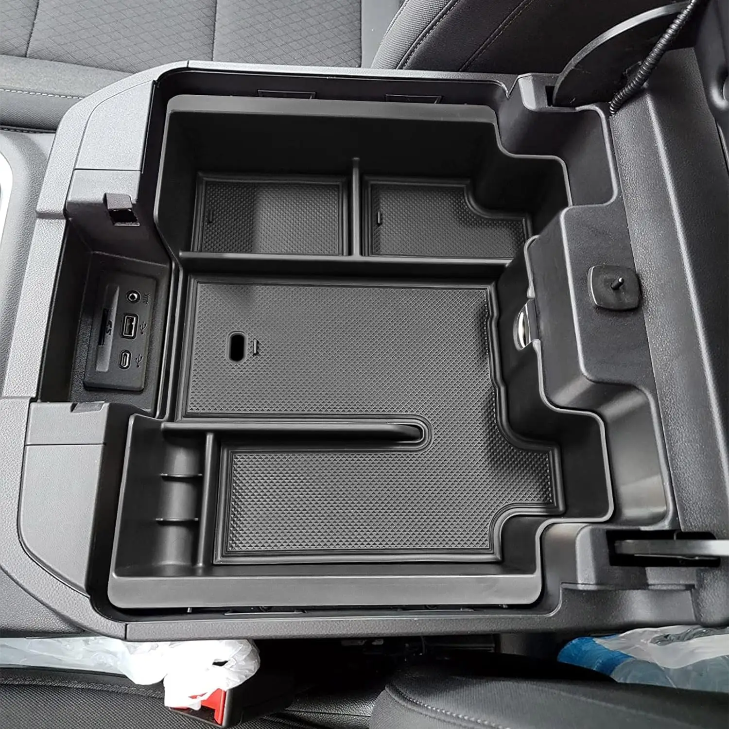 

Center Console Organizer Tray Compatible with 19-22 Chevy Silverado GMC Sierra 1500 Accessories -Full Console wBucket Seats ONLY