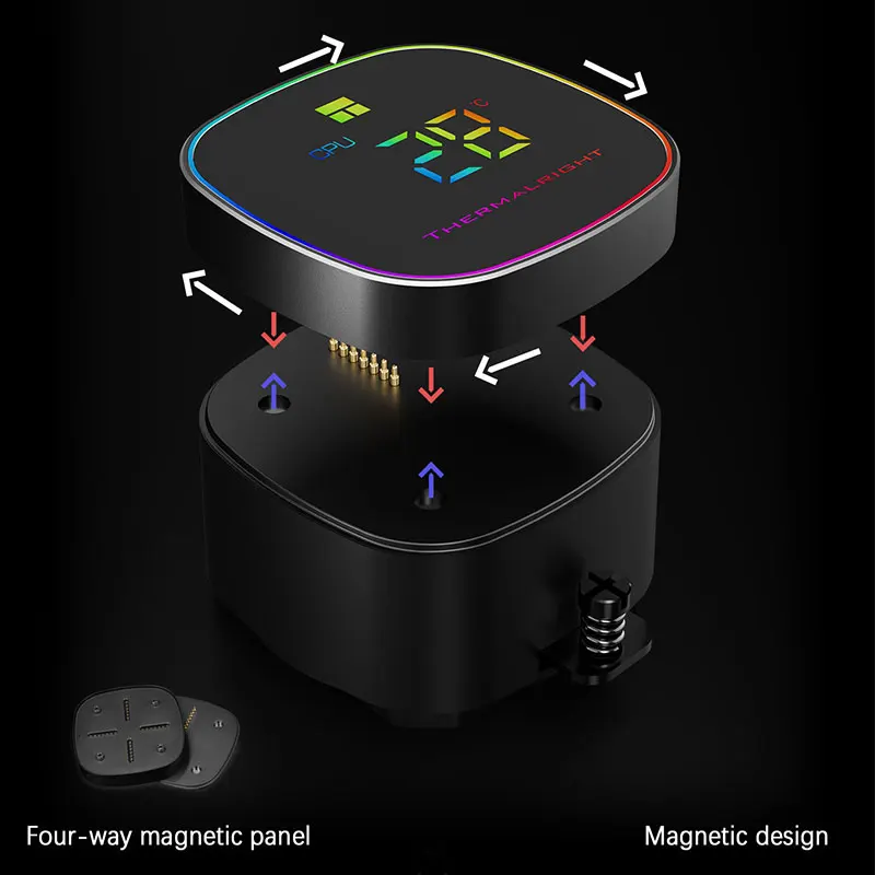 Thermalright FROZEN HORIZON240 DIGITAL ARGB Radiator air pendingin all-in-one, Kepala pendingin magnetik yang dapat dilepas, Mendukung LGA1851/1700/AM5