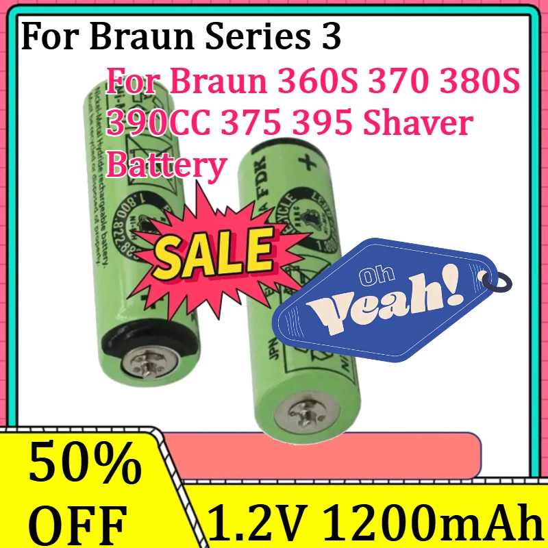 

For Braun 360S 370 380S 390CC 375 395 Shaver Battery New for Braun Series 3 1.2V 1200mAh 5.4*1.4cm High Quality Battery