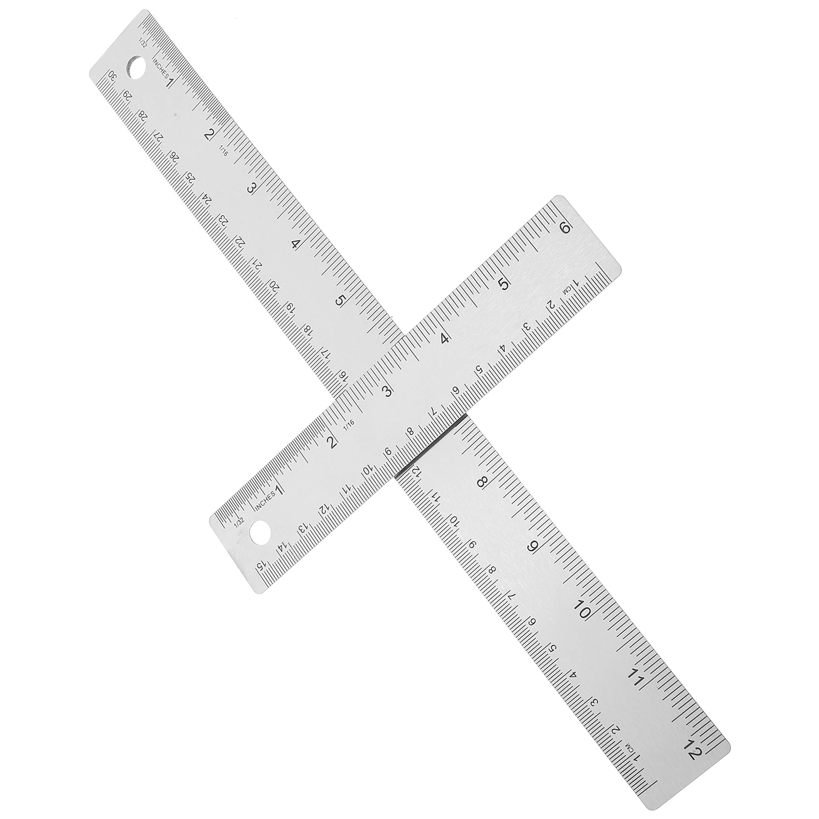 

4 Pcs Stainless Steel Ruler 6 Inch 15cm 12 Inch 30cm Precise Metal Design Drawing Tool Office Cork Backed Measuring Geometry