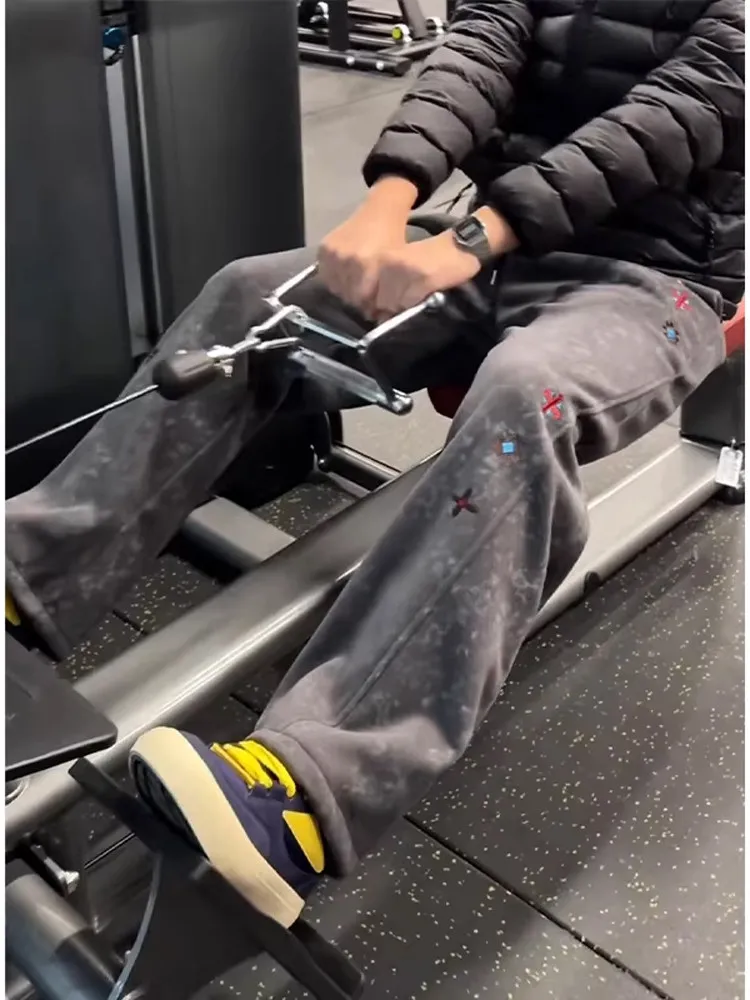 

Мужские повседневные брюки American Vibe с вышивкой и эффектом тай-дай, осенне-зимние, утепленные, спортивные, для отдыха, модель «Найф»