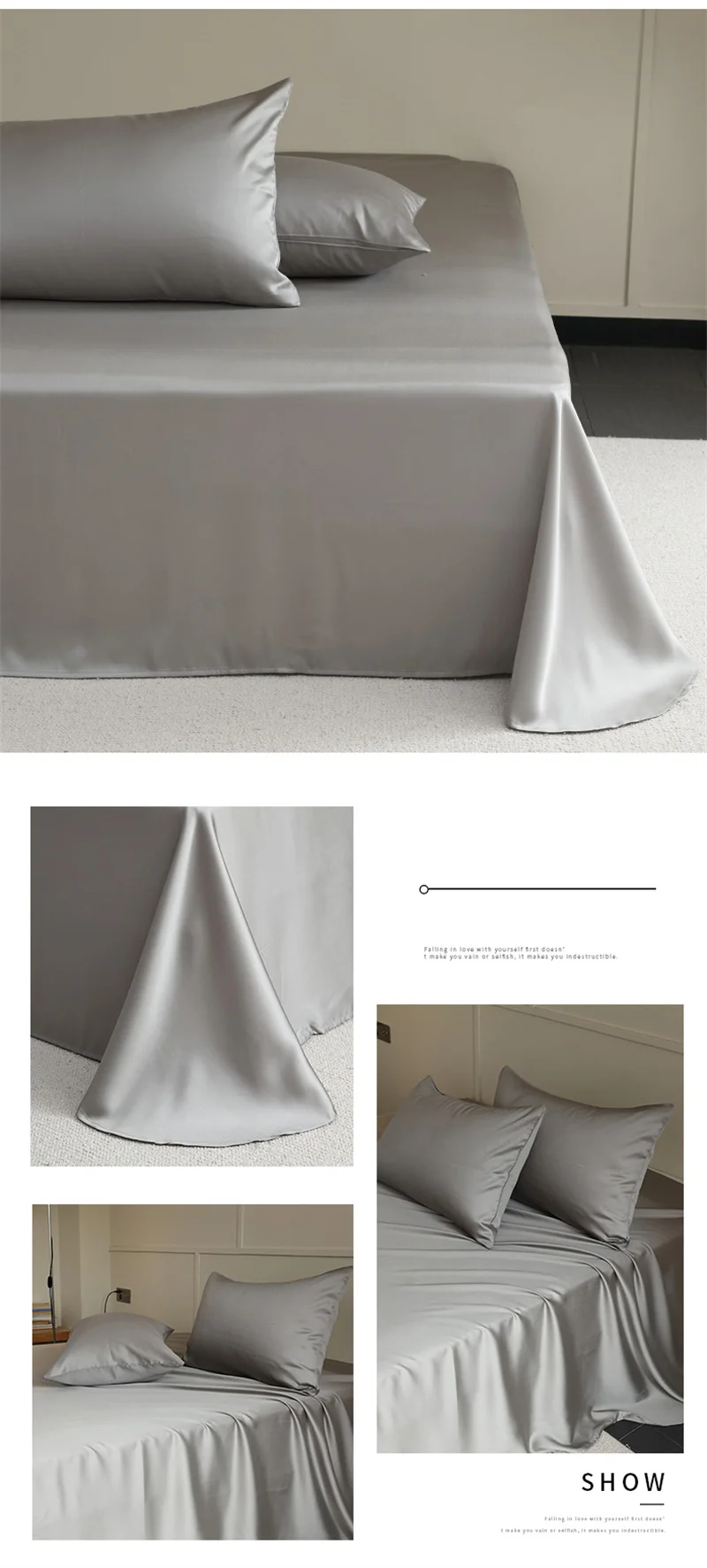 Natural Mulberry Silk Flat Sheet 1PC Solid Color Bed Sheet High End Smooth Bed Linen Single Double Queen King Size Bedding Soft