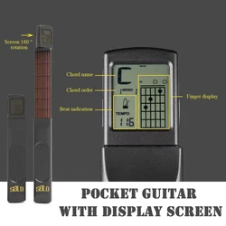 Portable Digital Guitar Trainers For Beginner Easy Rotatable Chords Chart Screen For Home/Travel Use