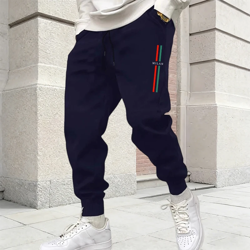 Herbst-Winter Herren Jogginghose mit Print, Lässige Sport- und Fitnessbekleidung 2026, Outdoor-Jogginghose, Bestseller, Weite Lange Hose – Detail 4