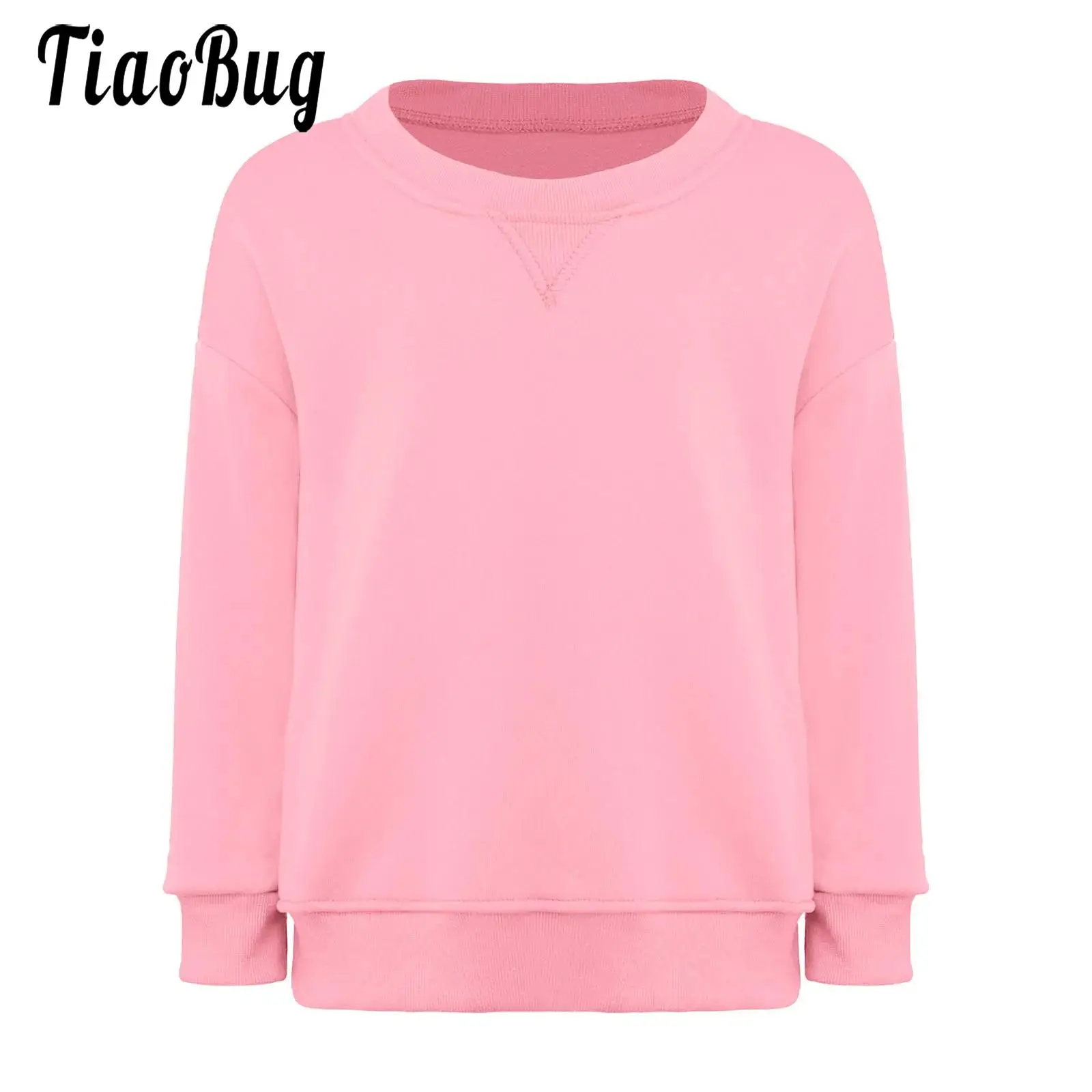 

Kids Girls Boys Casual Fleece-Lined Sweatshirt Sports Shirts Top Round Neck Long Sleeve Pullover Tops for Park Vacation School