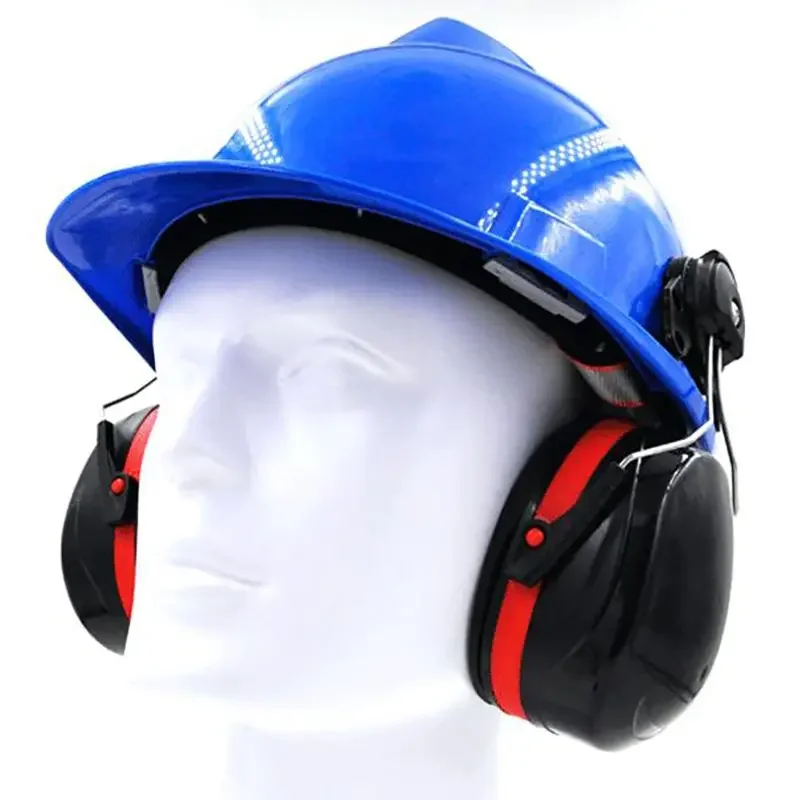 Hanging Safety Hat Type Earmuffs Ear Protector Adjustable Noise-proof Earmuff Headphones Rotatable Ear Muff Ear Plugs For Worker