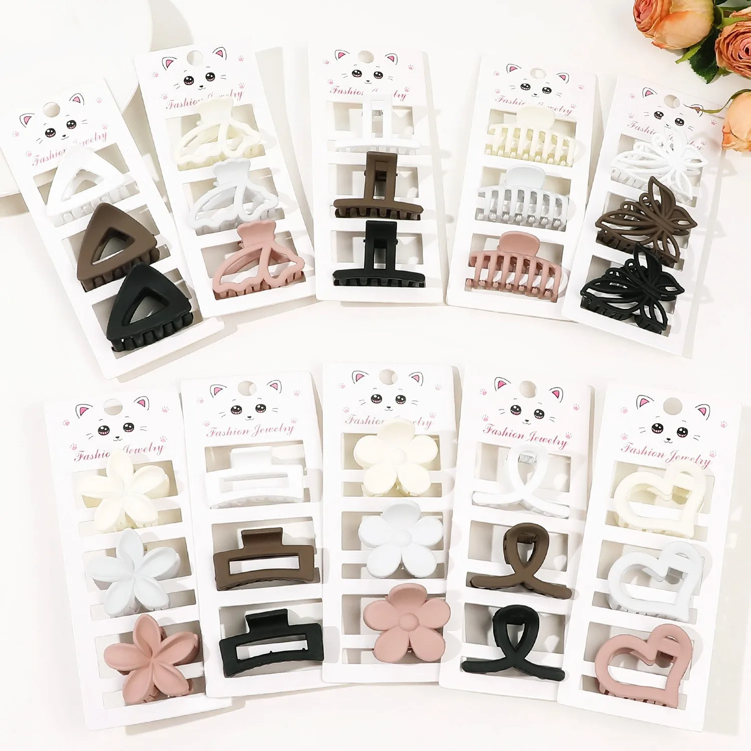Multi-style New Fashion Simple Light Color Hollow Geometry Hairpin Hair Clip Barrettes dla kobiet Dziewczyna Akcesoria do włosów Nakrycia głowy