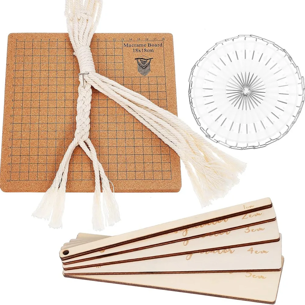Kit de macrame DIY A06K com placa de macrame e kit de pinos Ferramentas de macrame Suprimentos de macrame