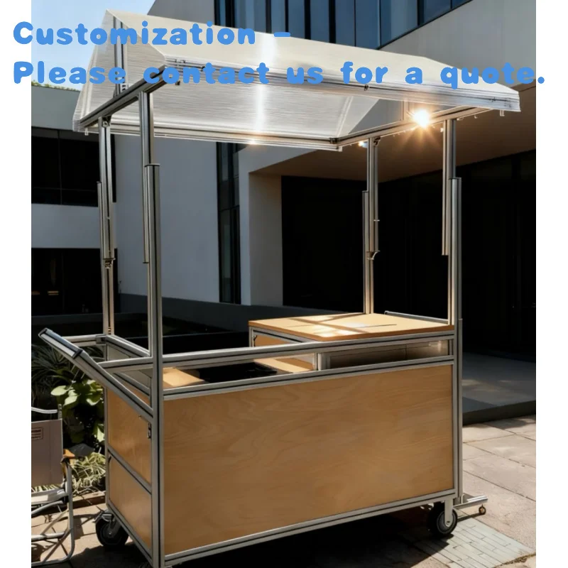 custom.Food Cart Mobile Kiosk With Basic Kitchen Hot Dog Coffee Snack